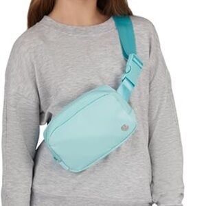 Aqua Crossbody Fanny Pack Belt Bag with Adjustable Strap
